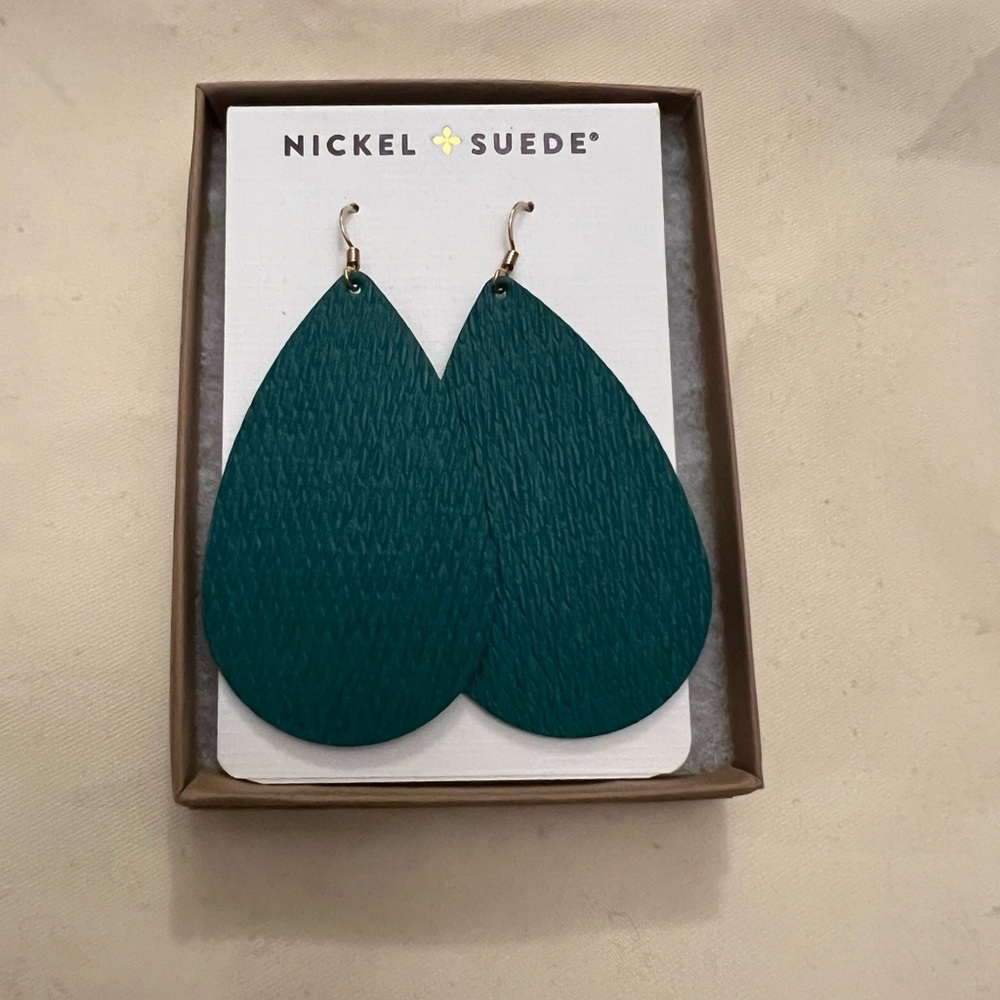 Nickel & Suede Spruce Drop Earrings